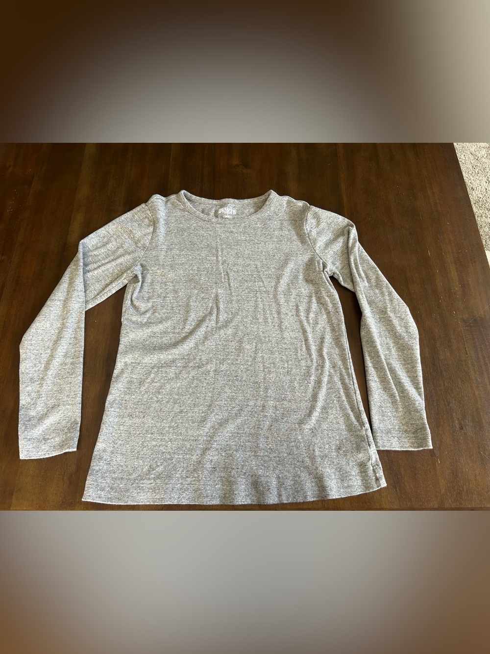 Duluth Trading CO Heather Gray Long Sleeve Crewneck Top S